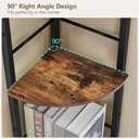 Tajsoon Small Corner Shelf Stand 3 Tier 39.6" Industrial Corner Ladder Shelf, Tall Display Shelf for Bedroom, Living Room, Office, Kitchen, Rustic Brown