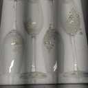 MyGift Champagne Flutes 6 oz, Clear Glass Stemmed Toasting Glasses with Faux White Pearls  Wedding, Bridal Shower & Bachelorette Party Glassware Set of 4