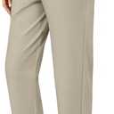 OUGES Womens Stretchy Maternity Over Belly Casual Work Straight Leg Pants Ankle Business Office Trousers with Pockets, Size M