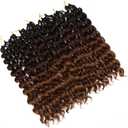 8Packs Curly Crochet Hair Boho Ocean Wave Crochet Hair 12Inch Pre Looped Crochet Hair for Black Women Pre Twisted Bench Curl Crotchet Hair(1B/33/30, 18inch)