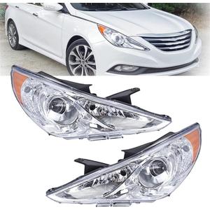 Labwork Headlights Lamps Replacement for Sonata 2011-2014 Projector Headlight Set Driver Side and Passenger Side