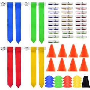 Flag Football Set, 14 Player/ 28 Player Football Flags and Belts Set, Includes Belts, Football Flags, Cones