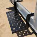 26" W Folding Large Trailer Stair with Quick Release Pins, Hinged RV Step with Hardware for Campers Trucks Entry Platform Ladder - Heavy Duty Punch Plate Non-Slip 350 lb. Capacity