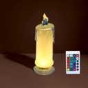 Led Rechargeable Candle(D:2.55" x H:7.28") Flameless Atmosphere Candles LightRemote Control of 16 Colors Perfect for Festive Events  Daily Party Decorations (1PCS)