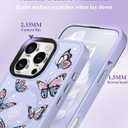 3 x GVIEWIN Magnetic for iPhone 16 Pro Max Case Compatible with Magsafe, [Screen & Camera Lens Protector] Fashion Pattern Translucent Shockproof Phone Cover for 16 Pro Max 6.9" (Starry Butterfly/Purple)