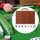 Mahjong Set,Chinese Mahjong Game Set with Carrying Travel Case, 1.5'' Large 146 Tiles with Arabic Numerals, 3 Dices, A Wind Indicator, A Set of Chips, Mah Jongg Set