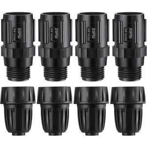 8 Pcs 25 PSI Drip Irrigation Pressure Regulator Faucet Adapter Kit, 4 Pcs 3/4" FHT x 3/4'' MHT Pressure Regulator, 4 Pcs 1/2 Inch Drip Irrigation Tubing Adapter for Drip Irrigation System