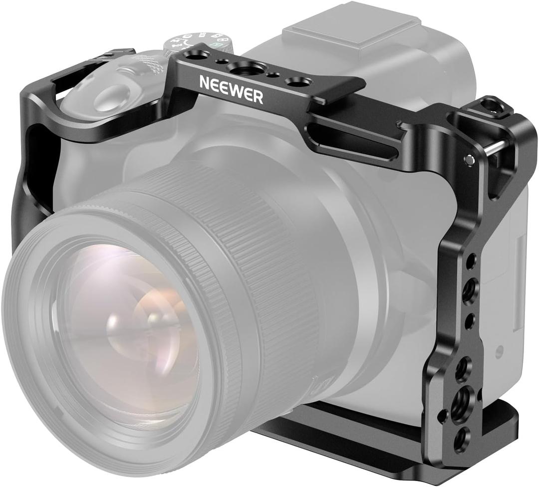 NEEWER R50 Camera Cage Compatible with Canon EOS R50, Aluminum Video Rig with NATO Rail, 1/4" Threads, 3/8" ARRI Holes, Cold Shoe, Anti Twist, Compatible with DJI Gimbals Arca Type QR System, CA031