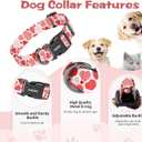 2 x Kazazoo Dog Collar Cute and Soft Nylon Puppy Collar Girl, Adjustable Dog Collars for Medium Large Dogs, Sweet Heart-L