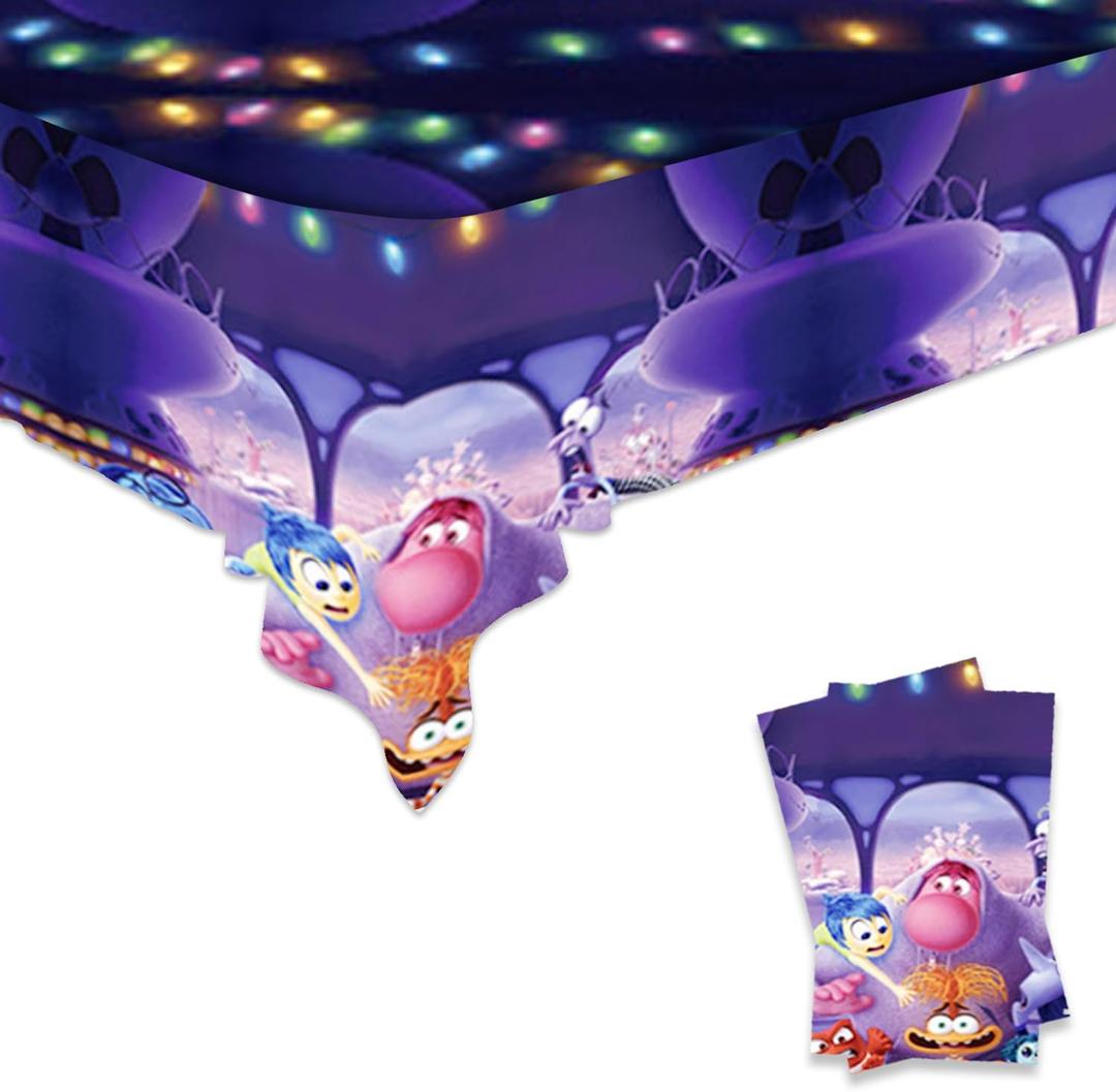 2Packs Inside Out Tablecloth Disposable Tablecover Birthday Party Supplies and Decorations for Kid Boy Baby Shower Rectangle Tables 70"X42"