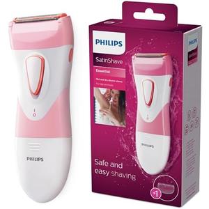 Philips SatinShave Essential Women’s Wet & Dry Electric Shaver for Legs & Body, Cordless, with Hypoallergenic Foil, HP6306/50