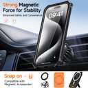for iPhone 15 Pro Max Magnetic Case with Screen Protectors, Black | Compatible with MagSafe, Concealed Kickstand, 2 Pack Screen Protectors, Military Grade, Double Layer, Shockproof Protection