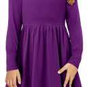 Girls Dress Long Sleeve Ruffle Elegant Flowy Swing Dresses with Belt 4-13 Years, XXL