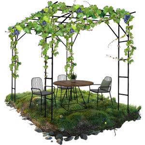 Grape Vine Trellis - Cucumber Trellis Size: 112.8 * 96 * 80.4 inches - Large Outdoor Garden Arch Trellis, Used for Outdoor Climbing of Plants, Courtyard and Garden Decoration （Leg spacing 97"）