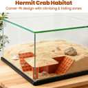 Hermit Crab Cave Hideout with Climbing Ramp | 3-in-1 Underground Tunnel & Climbing Toy for Hermit Crab Tanks | Safe Reptile & Amphibian Habitat Decorations