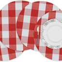 Red & White Round Placemat Buffalo Check Plaid Gingham 15 Inch eco-Friendly Fabric Handcrafted Machine Washable Indoor & Outdoor Tablemat Set of 4