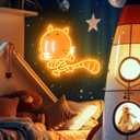 Officially Licensed Cat Kid UV Painted LED Neon Light  Inspired Wall Art, Vibrant Kids Room Decor, Superhero-Themed Night Light, Gift for Dog Man Book Fans (15 * 12.8")