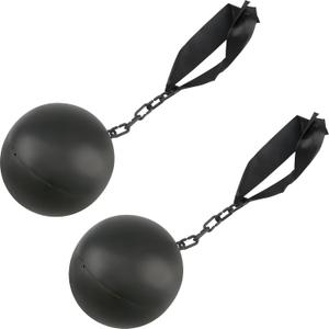 2 Pack Halloween Prison Ball and Chain Plastic Ball Chain Props for Halloween Cosplay Prison Themed Party Dress Up Accessory