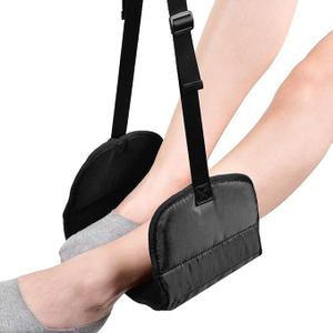 Airplane Footrest Made with Premium Memory Foam - Airplane Travel Foot Hammock, No Clashing Foot Hammock & Portable Plane Leg Rest, Provides Relaxation and Comfortable for Long Flight