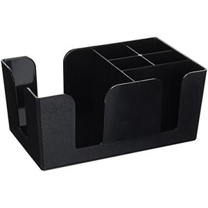 Winco BC-6 Bar Caddy with 6 Compartments,Black,Medium