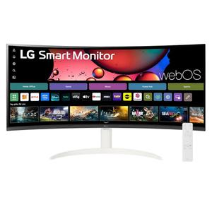LG 34SR60QC-W 34-inch QHD (3440x1440) Curved Smart Monitor with Streaming, UltraWide Screen, webOS, HDR10, 100Hz, Built-in Speaker, AirPlay2, Screen Share, Bluetooth, ThinQ App, White