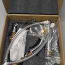 Bathroom Sink Faucet, Faucet for Bathroom Sink, Widespread Brushed Nickel Bathroom Faucet 3 Hole with Stainless Steel Pop Up Drain and cUPC Lead-Free Hose - (Brushed Nickel) (8 Inch 1 Pack)