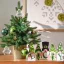 WDS WONDROUS 12-Piece St Patricks Day Ornaments Set, Mixed Size Shamrock Lucky Welcome Decor with Gold Glitter for Christmas Tree Home Party Spring Decor, Irish Glass Ball Hanging Decorations (Green & White & Gold)