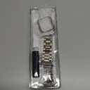 MioHHR Solid Stainless Steel Band Compatible with Apple Watch 41mm, Metal Strap with Soft TPU Case for iWatch Series 9 8 7 Women and Men, Silver/Gold