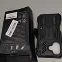 FNTCASE for iPhone 16 Phone Case: Military Grade Protection [Built in Screen Protector] [Belt Clip Holster & Kickstand] Shockproof TPU Protective Bumper | Rugged Drop Proof Matte Cover Black