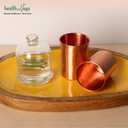 HealthAndYoga qCup Pure Copper Tumblers for Drinking - Ayurvedic Health Pure Copper Cups 2 pcs. set - 250 ml.(8 fl oz) (Plain)