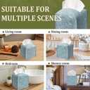 Seashells Decorative Leather Tissue Box Cover - Tissue Box Holder Gifts for Women Family and Friends Funny Unique Home Decor Decorative for Kids Room Kitchen Bathroom Office - A04