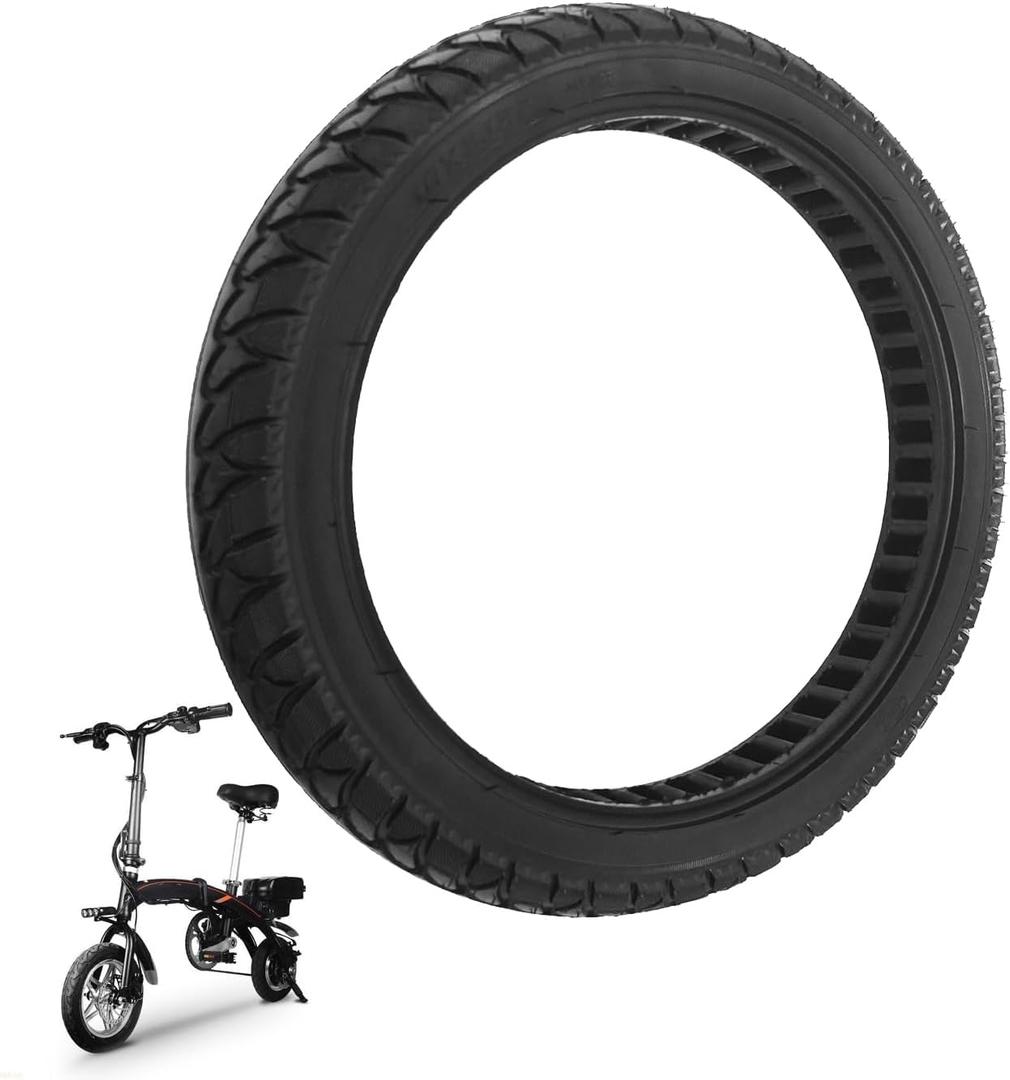 16X2.125 Bicycle Solid Tire, Bicycle Tubeless Solid Tire, for 16 inch Electric Bicycle, E-Bike Electric Tires [Puncture-Proof] [Anti-Skid] [Wear-Resistant] (1 Pack)