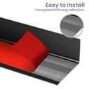 Black 48" Metal Stair Nosing, Heavy-Duty Aluminum Self-Adhesive Stair Edge Protector for Indoor/Outdoor Stairs, Non-Slip Tread Cover, L- Molding(48 x 1.2 x 2 in, 5Pcs)