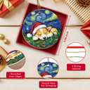 2 x Corgi Christmas Ornament, Starry Night Corgi Dog Hanging Ornaments 2025, Glossy Printed Ceramic Keepsake, Christmas Funny Gifts for Women Men Pet Lovers, Dogs Themed Tree Decorations (03. Corgi Vangogh)