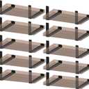 20 Pack - 5.5" L x 4" H x 1.5" W J Lip Shelf Brackets Rustic Farmhouse Iron Wall Floating Shelf Bracket Metal Shelf Bracket Industrial Shelf Supports with Screws Black