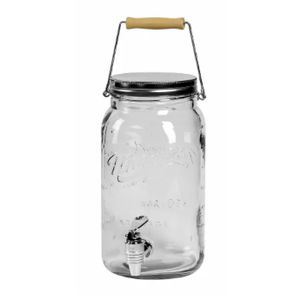 Mason Craft and More Glass Drink Dispenser with Lid - Clear