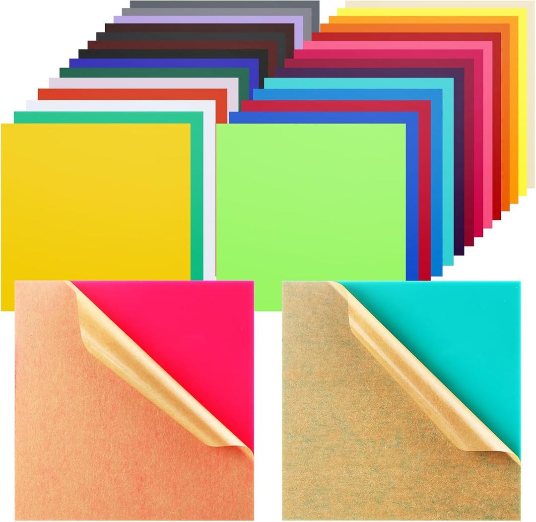 Geetery 30 Pack Colored Acrylic Sheets 1/8" Thick for Laser Cutting 3mm Cast Opaque Acrylic Sheets with Protective Paper for DIY Crafts Signs Home Decor (10 x 10 Inch)
