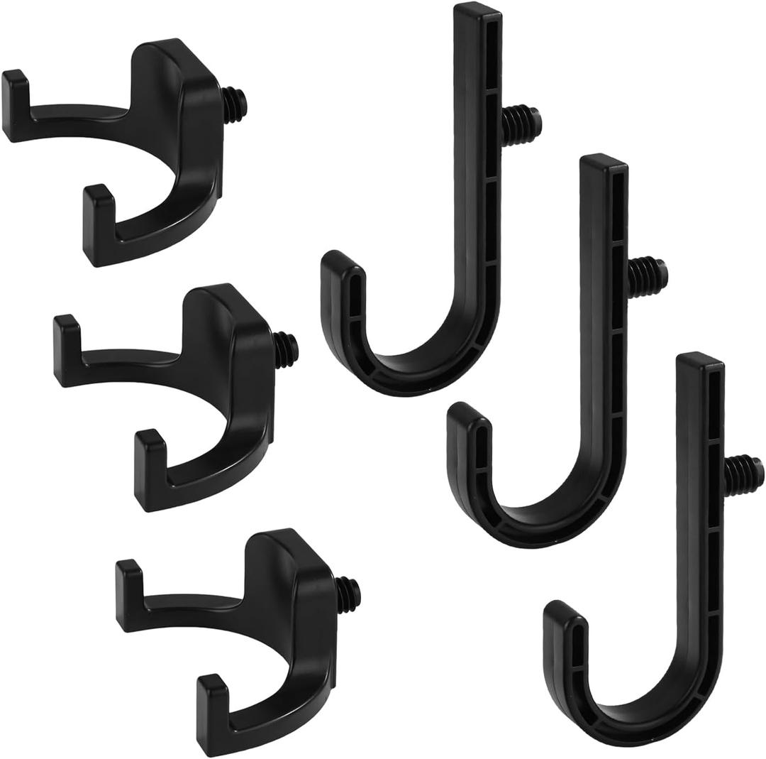BOXOB 6 Pcs Storage Shed Hooks for Suncast, Black J and U Hanger Tool Shelves Organizer Accessories Supplies Compatible with Craftsman