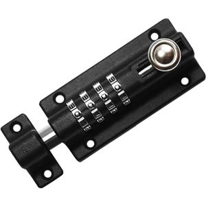 Combi-Bolt,Combination Locking Bolt,Set Your Own Code,Thicken Solid Zinc Alloy,Home Reinforcement,Iron Gates,barns,Fences,childproofing,cupboards,Workshop,1Pack,Black,SISAV557