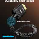 Highwings 4K HDMI Cable 28FT - 4K@60Hz HDR Braided HDMI Cord, 18Gbps High Speed with Ethernet/ARC, 3D, HDCP 2.2, ARC, Compatible for PS-5/4/3/4K HDTV/Monitor/Projector/Streaming Media