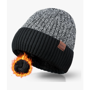 Winter Beanie Hat for Men Women: Warm Fleece Lined Beanie Knit Ski Stocking Cap Cuffed Cap for Cold Weather Running