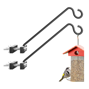 Josmimic 12Inch 2 Pack Deck Bird Feeder Hanger for Railing, Outdoor Decor Plant Hanger, Balcony Railing Hook  22LB Capacity  for Hanging Plants, Bird Feeders, Lanterns, Wind Chimes