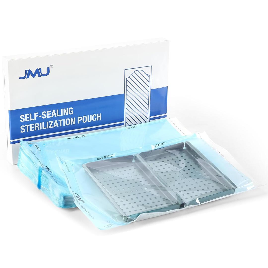 JMU Self Seal Sterilization Pouches 10.5" x 17", Sterilization Bags 100 per Box