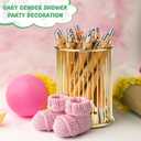 Yeaqee 100 Sets Greenery Baby Shower Pen Gifts for Guest Greenery Woodland Baby Shower Favors Retractable Pens Bamboo Pens Gender Reveal Greeting Cards Souvenirs Prizes