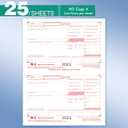 W2 Tax Forms 2025 with Envelopes, 6 Part Tax Forms 2025, 50 Employee Kit of Laser Forms with 3 W3, with 50 Self Seal Envelopes