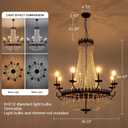 TOCHIC French Empire Crystal Chandelier, Rustic Chandelier Ceiling Light for Foyer Entryway High Ceiling, Vintage Antique Bronze Chandelier Light Fixture for Dining Living Room 36.4" W x 40.5" H