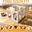 Acrylic Dog Playpen, 8-Panel Clear Transparent Puppy Playpen for Small Dogs Indoor Outdoor, Easy Assembly Foldable Pet Exercise Pen with Locking Door (White, 25.6 INCH, 8 Panels)