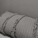 Ultra Soft Pre-Washed Quilted Boho Grey King Size Blankets for Bed, Ruffle Fringed Decorative Throw, Stone Washed Chic Rustic Blanket for Sofa Couch Bed, 104"*90"