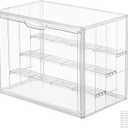 Clear Acrylic Display Case Upgrade 4 Tier Figure Display Cases with 3 Movable Dividers, Stackable Display Box Showcase with Magnetic Door for Collectibles (Large-1pack)