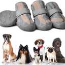 Dog Shoes,Mesh Breathable Dog Boots for Walking Running Hiking,Soft Non-Slip Rugged Rubber Sole Dog Booties with Adjustable Straps 4Pcs,Grey-Size6 (Size 6: 2.5''x5.9''(Width*Length))
